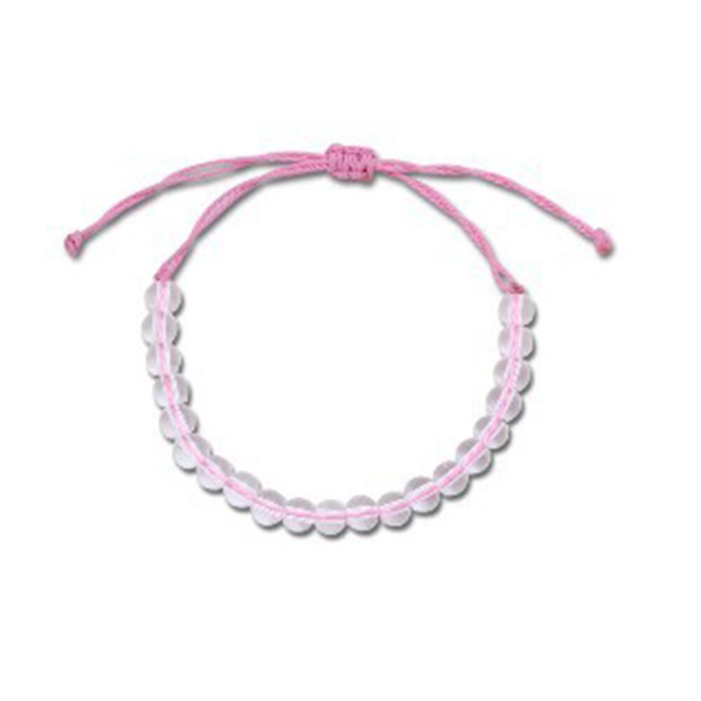 Bohemian Marine Style Bead Armband Transparante String Glas Marine Bescherming Sieraden Verstelbare Armband Voor Mannen En Vrouwen: pink