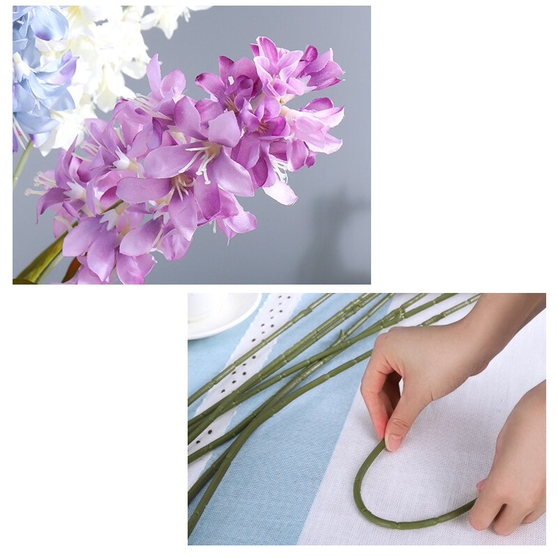 Artificial Flowers Hyacinth Non-woven Fabrics Flower Branch White Flowers Home Decoration Accessories