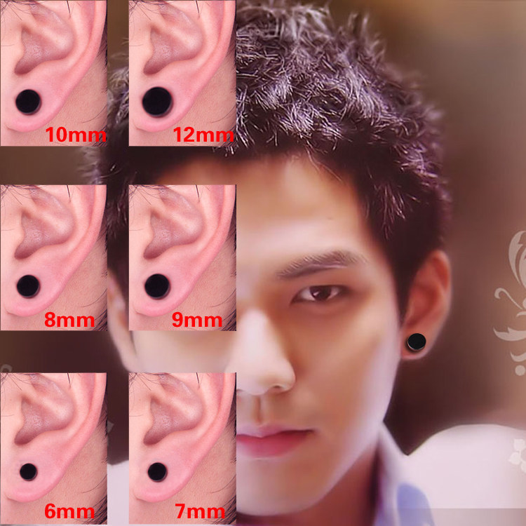 Punk titanio acero hombres fuerte imán magnético oreja Clip Stud Set sin Piercing pendiente para novia novio amante joyería