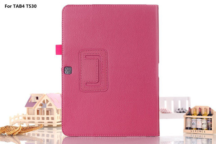 Flio Leather Stand Case Cover for Samsung Galaxy Tab 4 10.1 SM T530 T531 T535 Tablet: Rose Red