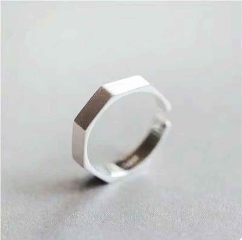 Persoonlijkheid Gothic Vintage Hexagon Ringen Voor Vrouwen Bridal Wedding Engagement Punk Verstelbare Antieke Ringen Rock Sieraden