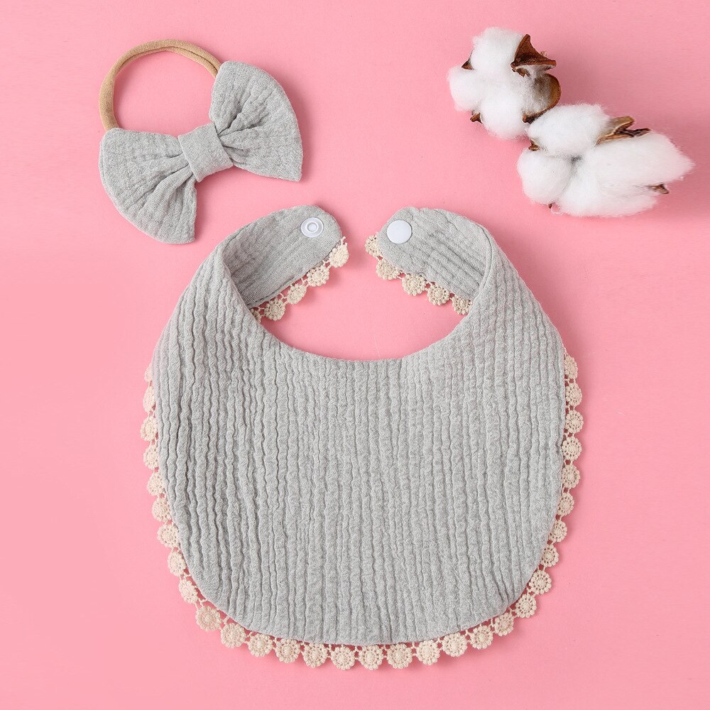 2 pezzi bavaglini per bambini triangolo doppio bavaglino in cotone nappa Saliva asciugamano fascia per bambini neonati ragazze grembiule bavaglini in cotone Bandana: Grey