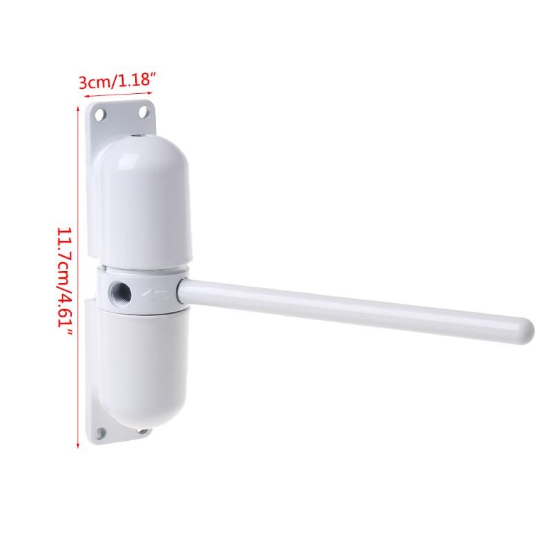 1 Set White Surface Mounted Spring Door Closer Fire Rated Automatic Adjustable