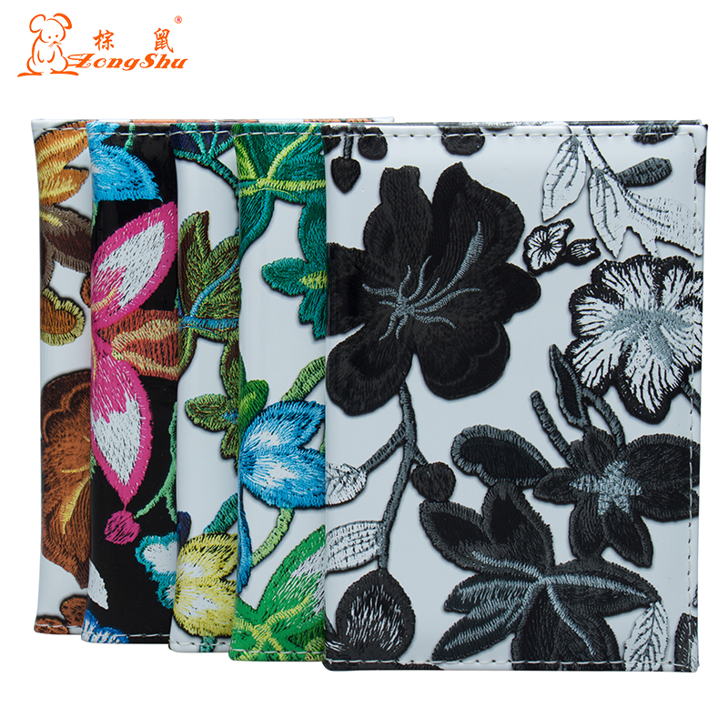 Zongshu brand passport holder flower leaf printing style women travel passport case Man passport Cover