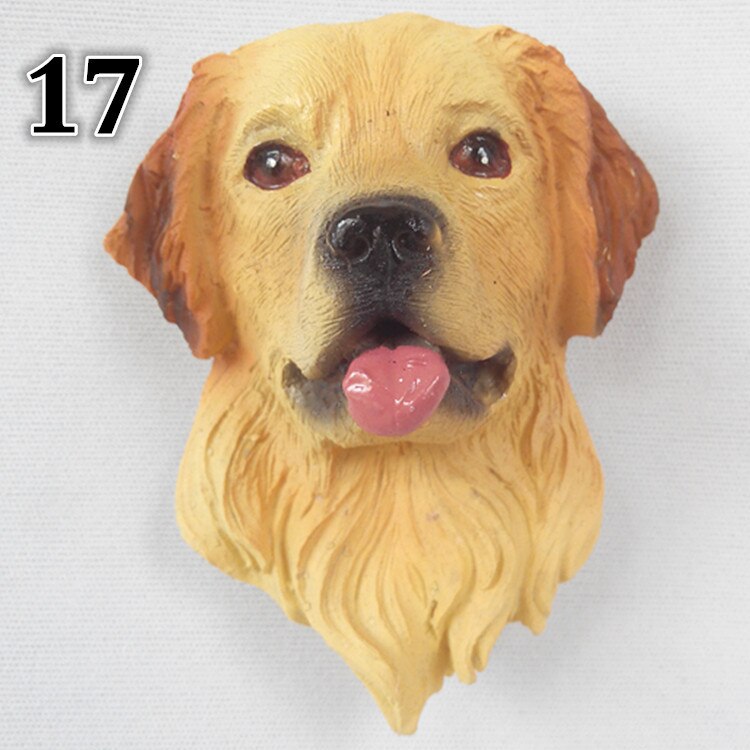 Realistic Pet Dog Fridge Magnets Resin Strong Magnet Refrigerator Stickers Souvenir Cartoon Fridge Sticker Decor: 17