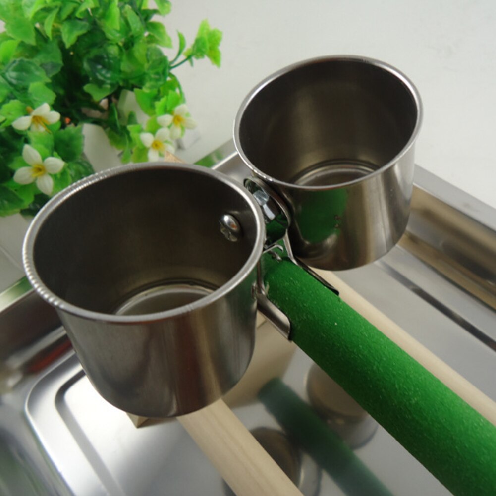 Metalen vogelvoederbak voor papegaaien, voerbak voor water, kooiklem, bekerdispenser, huisdierbenodigdheden, drinkbak voor papegaaien