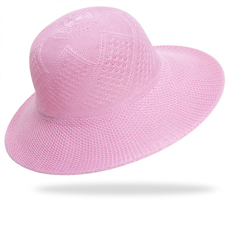 Zomer Hoed Boer Stro Hoed Geweven Strooien Hoed Ademend En Opvouwbare Unisex Zon Bescherming Lente Uitje: pink