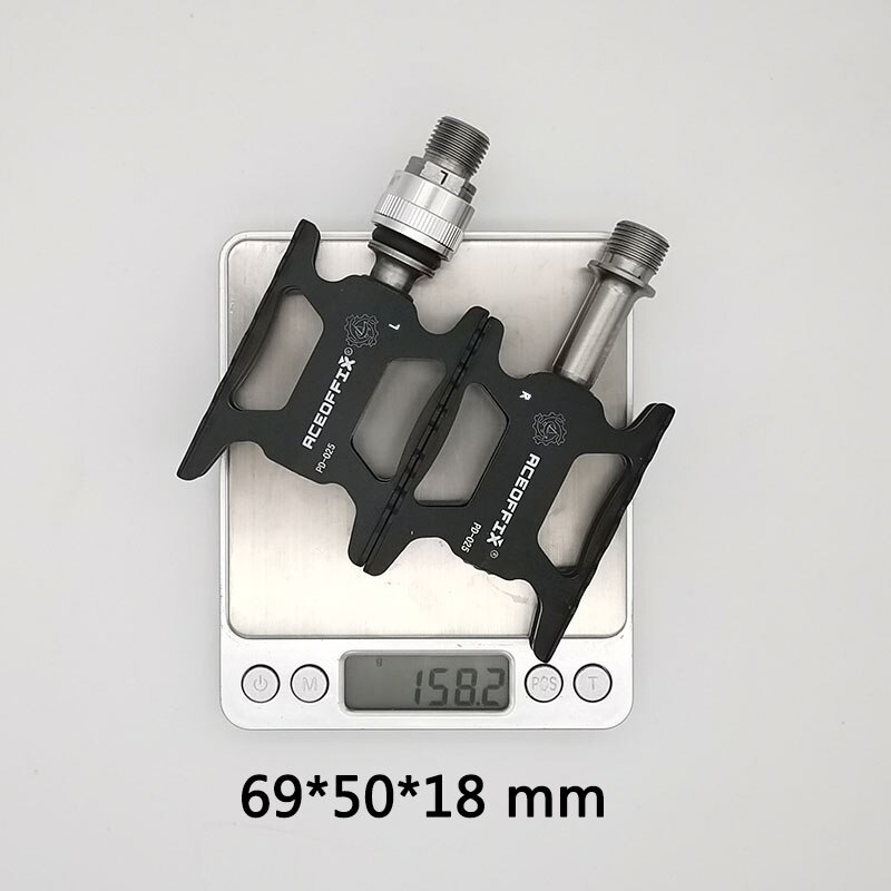 2 size ultralight 158g bicycle pedal for Brompton bike black/silver color aluminum + titanium axis 1pair: 158g black left QR