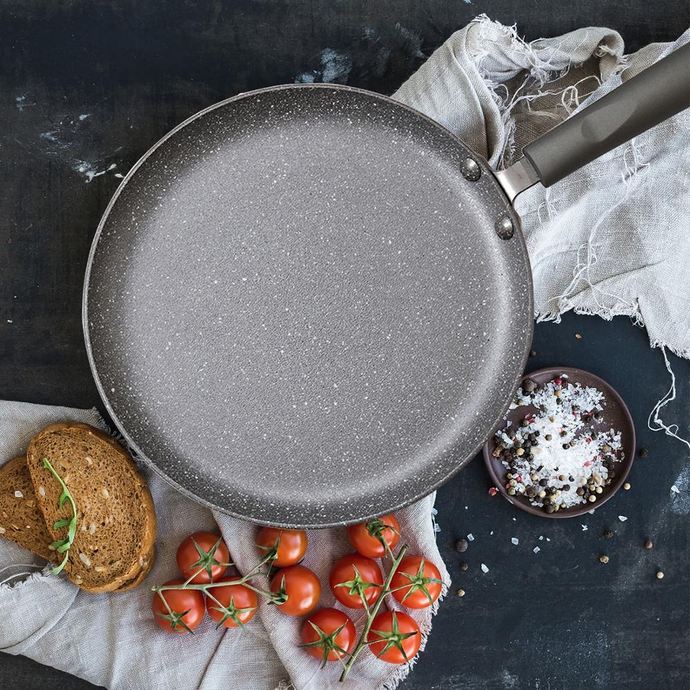 23cm pan for pancakes non-stick marble coating aluminum with soft touch bakelite handle induction pan pancake pan