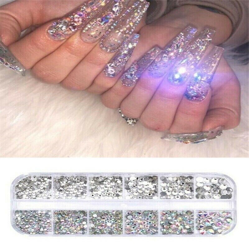 3D Nail Edelsteen Steentjes Rechthoekige Flash Sieraden Glas Diamant Gem Nagels Decoratieve Nagel Benodigdheden