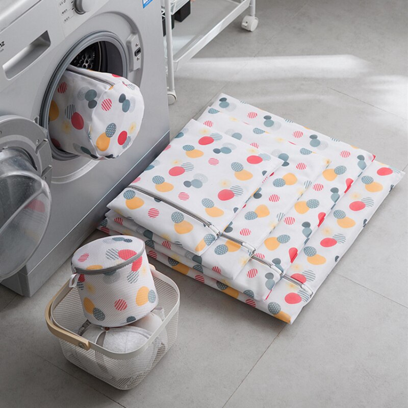 6 Size Mesh Laundry Bag Polyester Laundry Wash Bags Coarse Net Laundry Basket Laundry Bags For Washing Machines Mesh Bra Bag