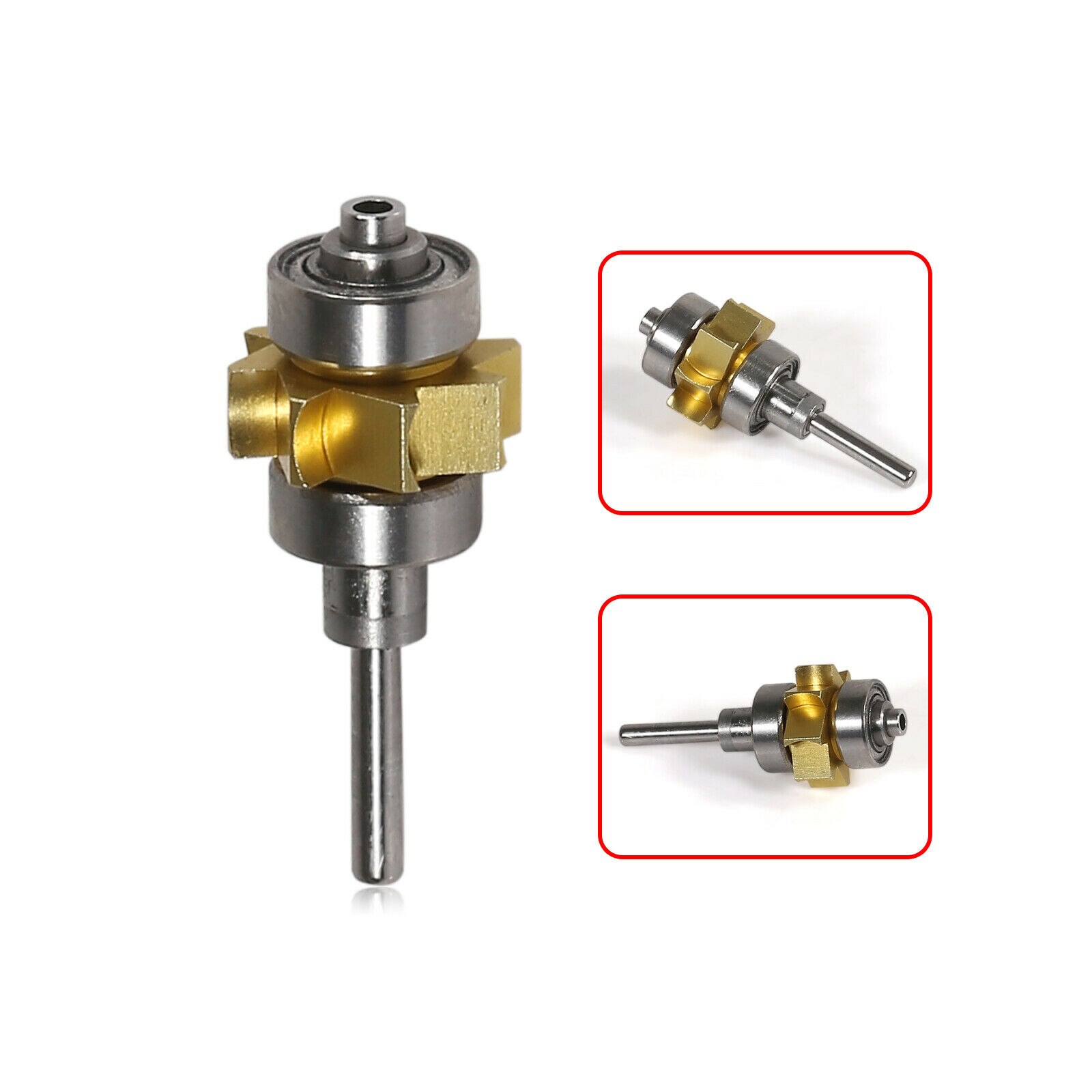 Pieza de mano quirúrgica Dental de alta velocidad, turbina de aire con botón de cabeza estándar y cartucho, estilo NSK Pana Max, 2/4 agujeros, Color dorado