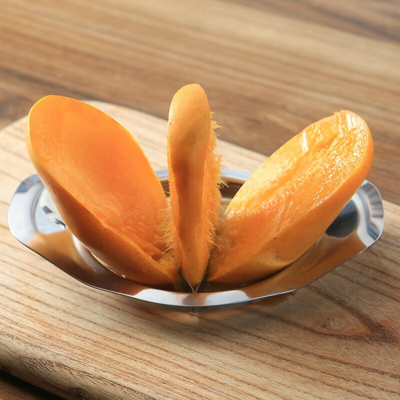 Mango Slicer Cutter Peeler Stainless Steel Fruit Core Seed Remover Chopper Pitter Slicer Peeling Peeler Mango Cut Kitchen Tool