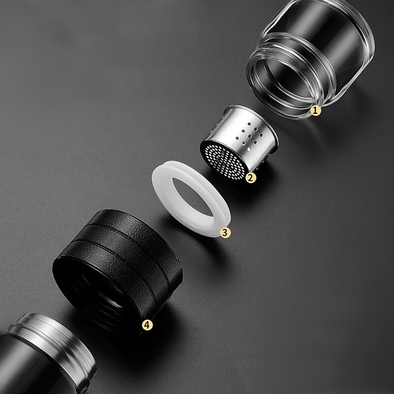 Glazen thee thermoskan vacuümbeker thermosflessen theemok beker thermos temperatuurweergave glazen fles thee-ei thermische beker mok