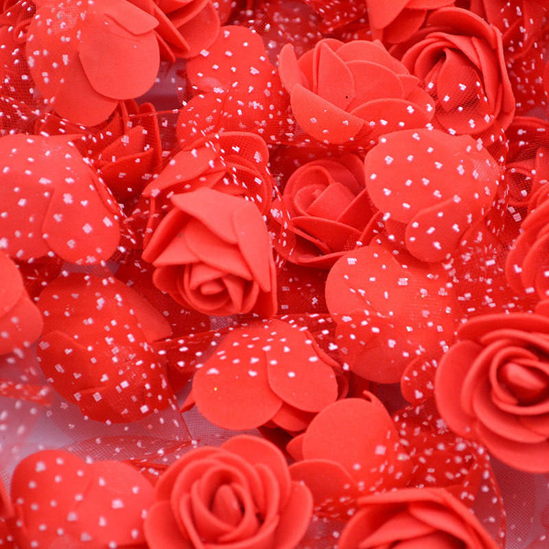 Mini roses en mousse de polyéthylène, 3.5cm, 50 fleurs/lot, têtes de fleurs artificielles, pour décorer un mariage, à la maison, pour l'artisanat