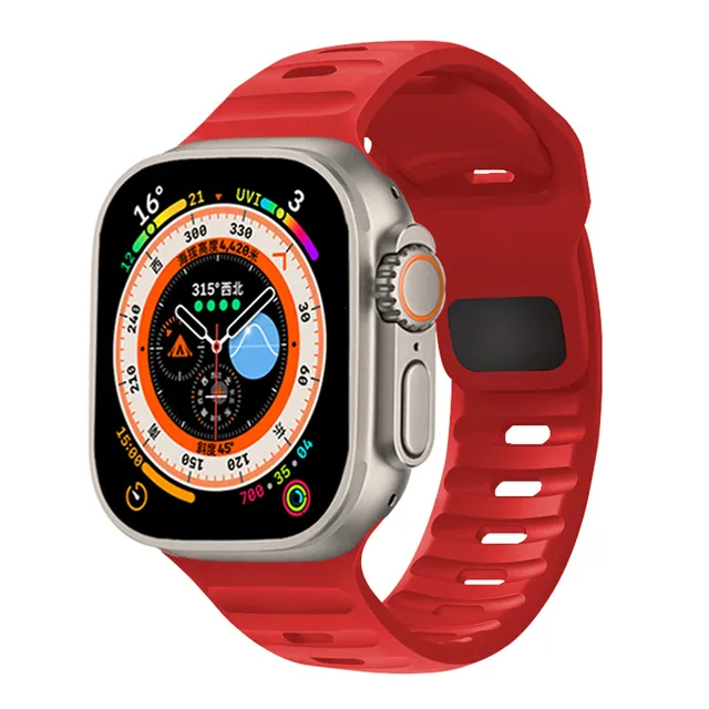Silicone Strap For Apple Watch ultra Band 49mm 45mm 44mm 42mm 40mm 41mm 38 45 mm correa bracelet iwatch Series 9 8 7 6 5 4 3 se