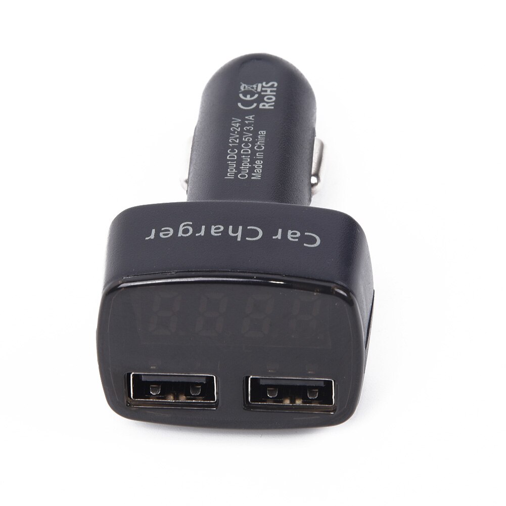 Tablets Auto Volt Amp Meter 2-USB Charging Car Charger LED Display
