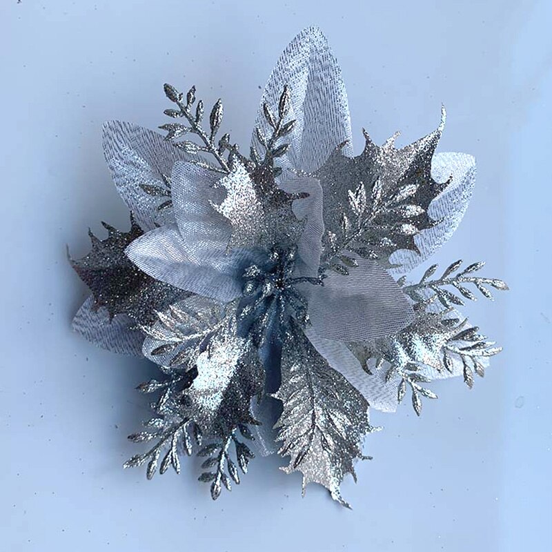 Kerstboom Decoratie Plastic Bloem Drie-layer driedimensionale Kunstmatige bloemen Voor Kerstboom Party Ornamenten: B6-14cm