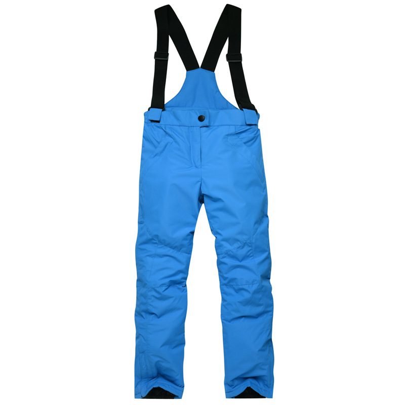 2022 vinter skibukser til børn tykke varme sportsdrenge sne overalls udendørs snowboard pige jumpsuits vandtæt børnetøj: Blå / Xl