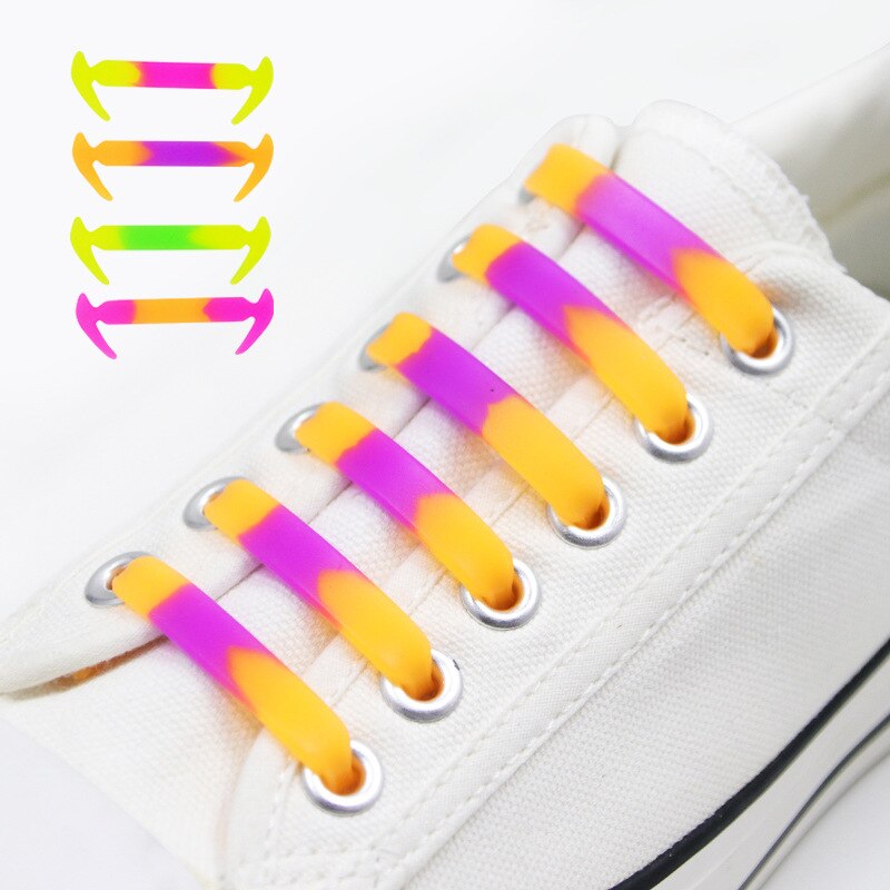 Lacets élastiques en Silicone pour garçons et filles, 1 Pack / 12 pièces