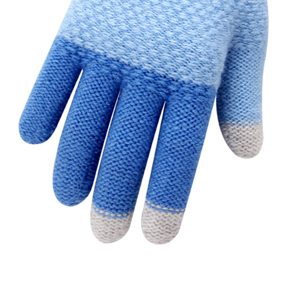 Vinter børn stribe fuld finger touch screen strikkede handsker varme tykkere vanter vinter børn varme handsker 4 farver