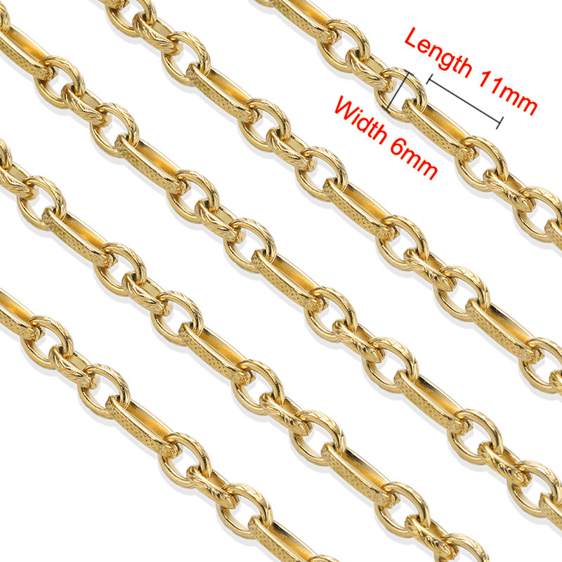 Edelstahl 1 Meter Ketten Kabel Stil Gold Ketten DIY für Halskette Armbinde Fußkettchen Schmuck Herstellung Komponenten
