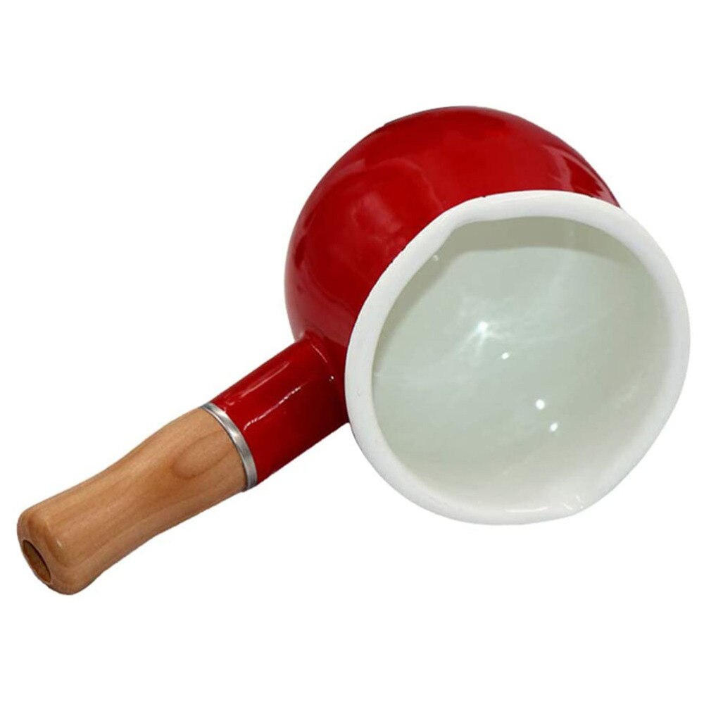 1Pc Duurzaam Kleine Melk Pot Emaille Melk Pan Boter Koffie Warmer Mini Steelpan Voor Thuis (Willekeurige Kleur)