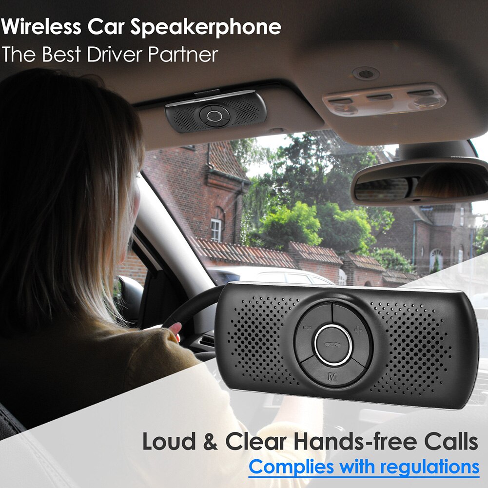 Draadloze Bluetooth Car Kit Set Handsfree Speakerphone Multipoint Zonneklep Speaker Voor Telefoon Smartphones