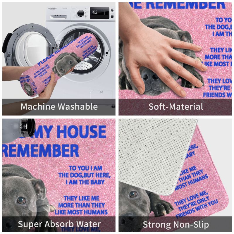 Staffordshire Bull Terrier Dog Quotes Front Door Mat Anti-Slip Outdoor Quick Dry Doormat Kitchen Bedroom Entrance Rug Carpet