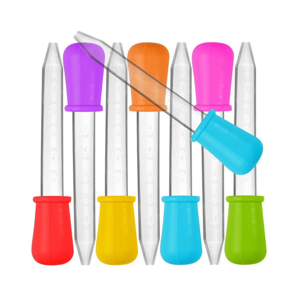 8 Stuks Baby Dropper Geneeskunde Feeder Kind Geneeskunde Apparaat Siliconen Pipette Liquid Voedsel Druppelaar Zuigeling Gebruiksvoorwerpen 5Ml