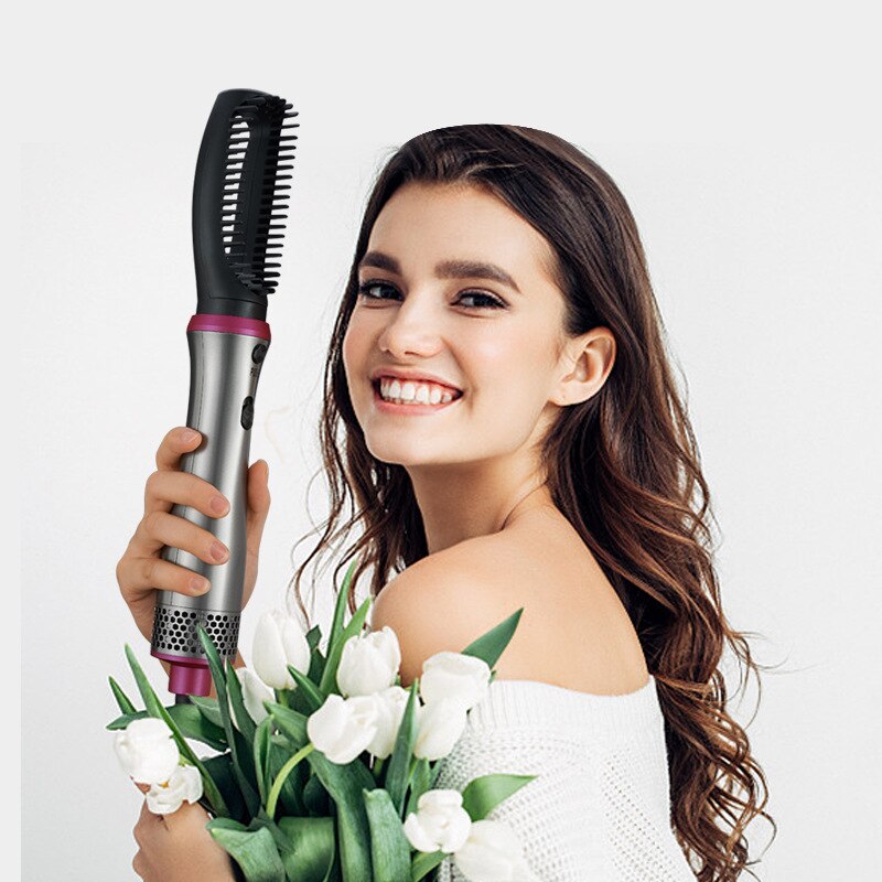 Secador de pelo multifuncional 5 en 1 Electri, cepillo para usar con secador de cabello, peine volumizador, plancha de pelo