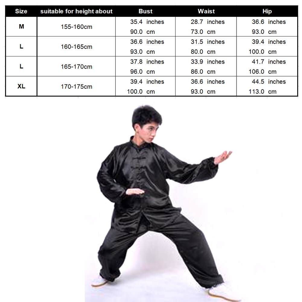 Tai chi præstationstøj unisex kampsport uniform kung fu dragt kostume