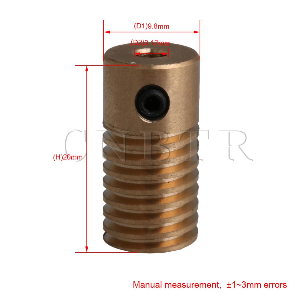 CNBTR compacto y Simple de orificio 3,17 MM ID 0,5 Módulo de latón gusano eje 20x9.8MM