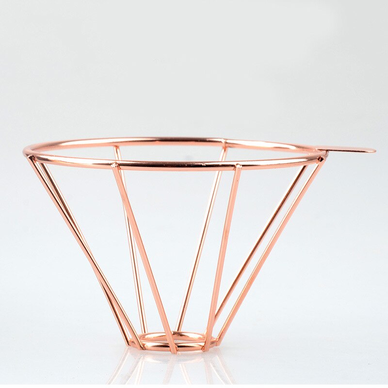 Rose Gold Metal Reusable Coffee Filter Holder Coppper Brew Drip Coffee Filters Accessories Funnel Mesh Tea Filter Basket Tools