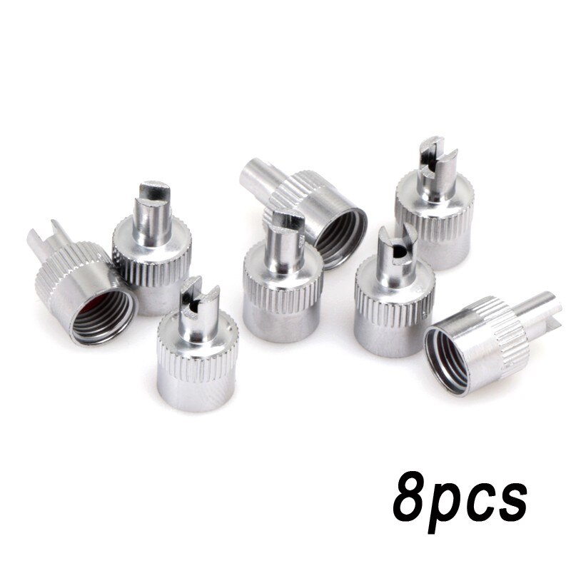 Sleufschroeven Ventieldopjes Met Core Remover Tool Moto Rcyle/Auto Moto Voertuig Universele: 8pcs
