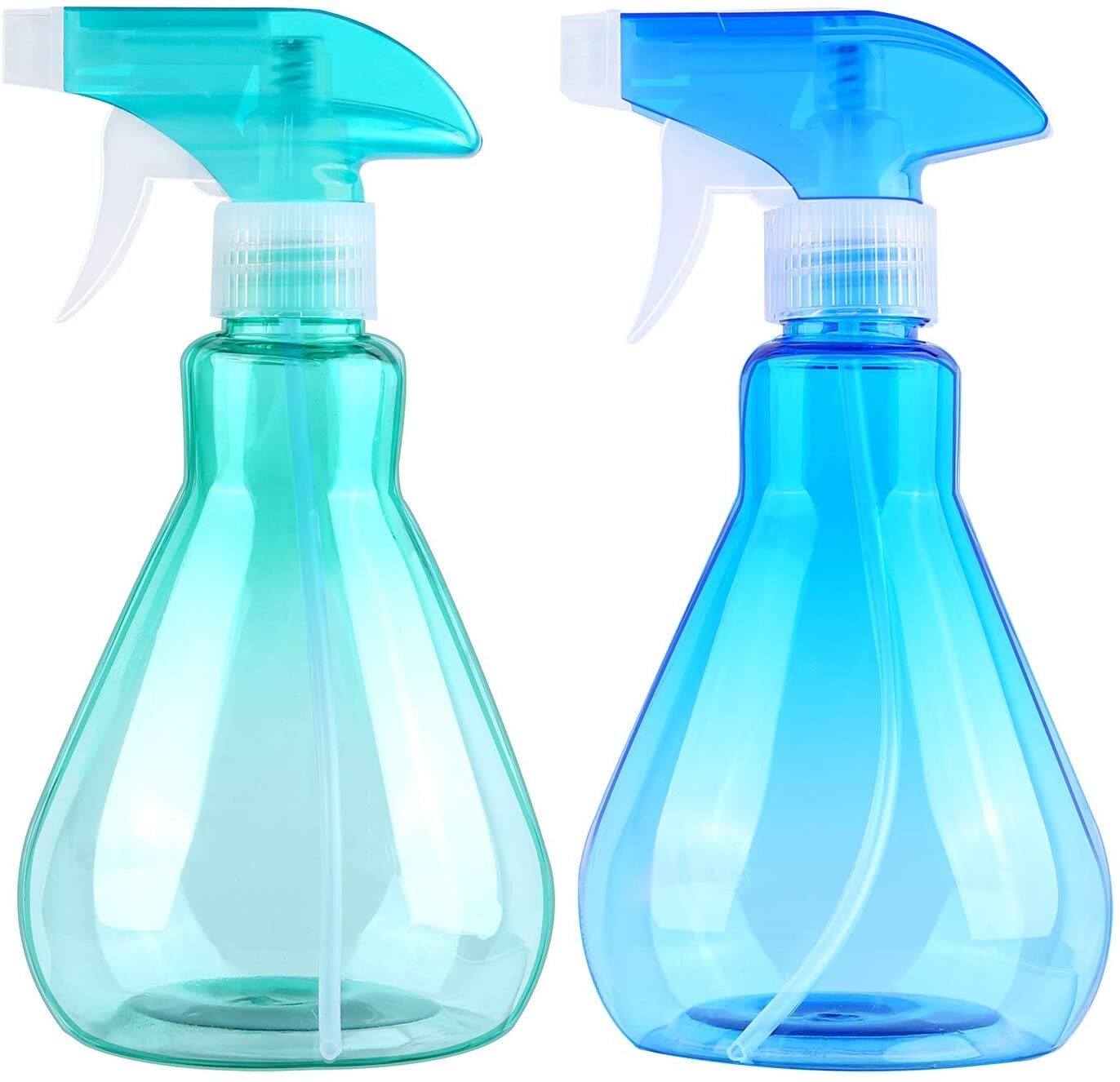 2021Top home decor2 piece spray bottle empty plastic bottle sprayer for cleaning, gardening, feeding, 500ml (blue + green)