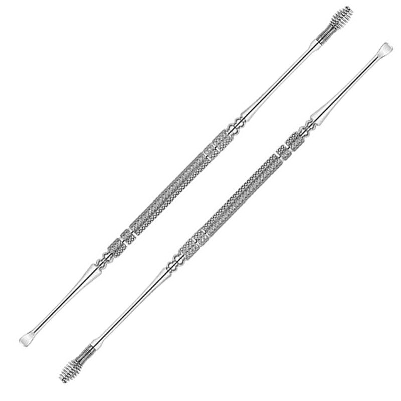 Double-end 360 Spiral Ear Wax Remover Spiral Massage Ear Pick Ear Canal Cleaner Stainless Steel Flexible Ear Care Tools