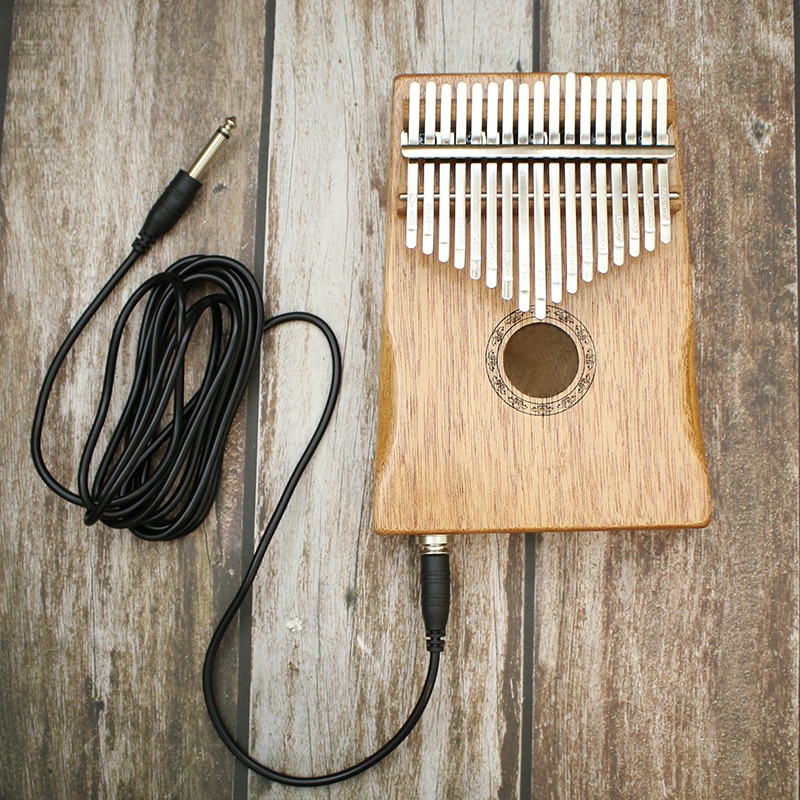 17 nøgler eq kalimba mahogni tommelfinger klaver link højttaler elektrisk pickup taske + kabel musikinstrumenter