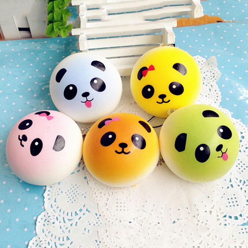 Leuke Cartoon Gezicht Squishy Panda Broodjes Panda Squishies Super Langzaam Stijgende Vruchten Geurende Squeeze Stress Relief Speelgoed Brood Simulatio