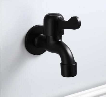 Washing Machine Faucet Mop Black Bathroom Faucet Stainless Steel Tap Outdoor Garden Tap Decorative Kitchen Tap WC Bibcock: style 2