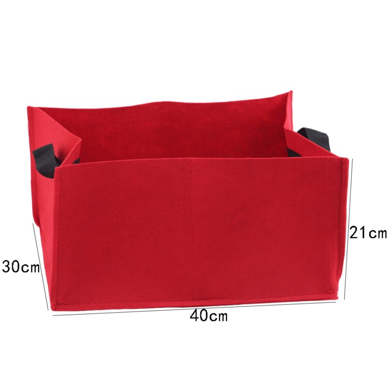 Non-woven Fabric Planting Pouch Home Garden Planting Bag Balcony Growth Vegetable Pouch Root Container Plant Bags: Rose red S