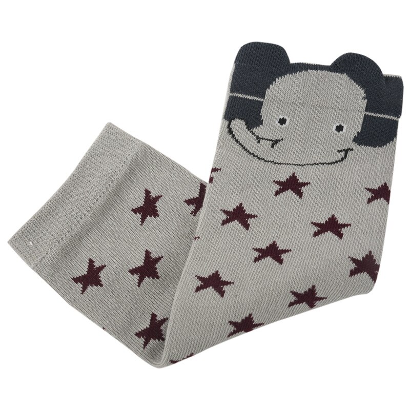 1 paar Cartoon Weiche Baumwolle Baby Kinder Winter Beinlinge Socken Kind Knie Pads grau