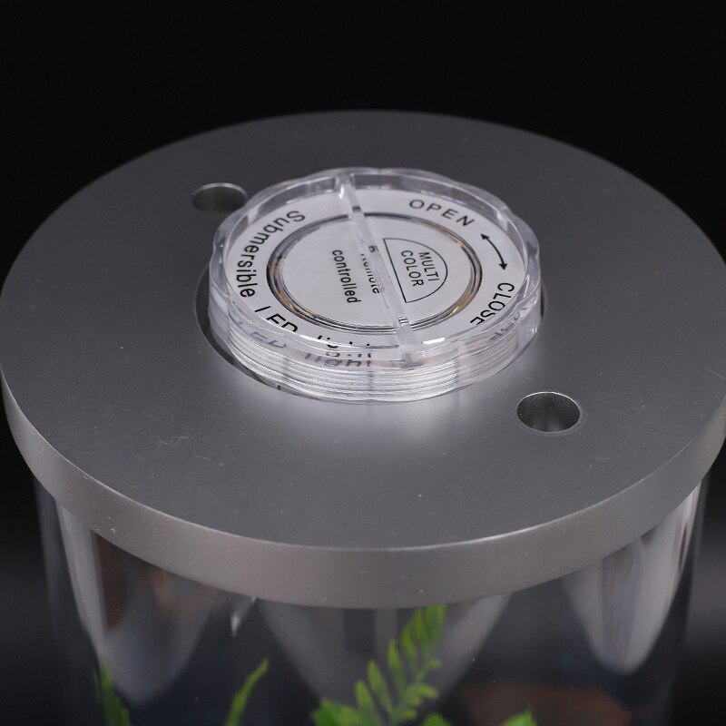 LeChong Mini Aquarium Fish Tank With Light No Need To Plug In Small Turtle Tank Office Table Desktop Aquatic Fighting Fish Tank
