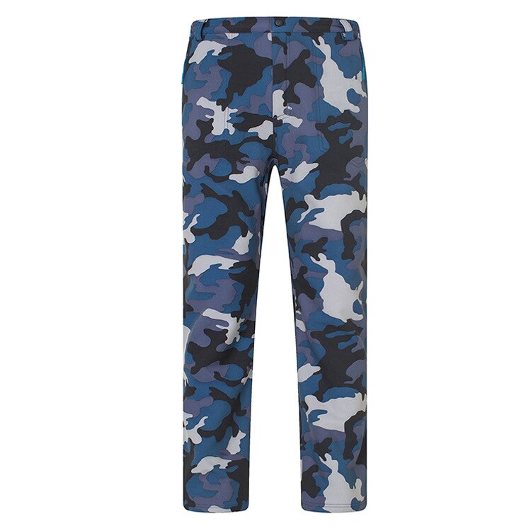 Ski Hosen Männer Ich bin Freien Winddicht Wasserdichte Warme Vlies Softshell Camping Wandern Hosen Winter Ski Snowboard Hosen Schnee Schlauch: Tarnung Blau / M