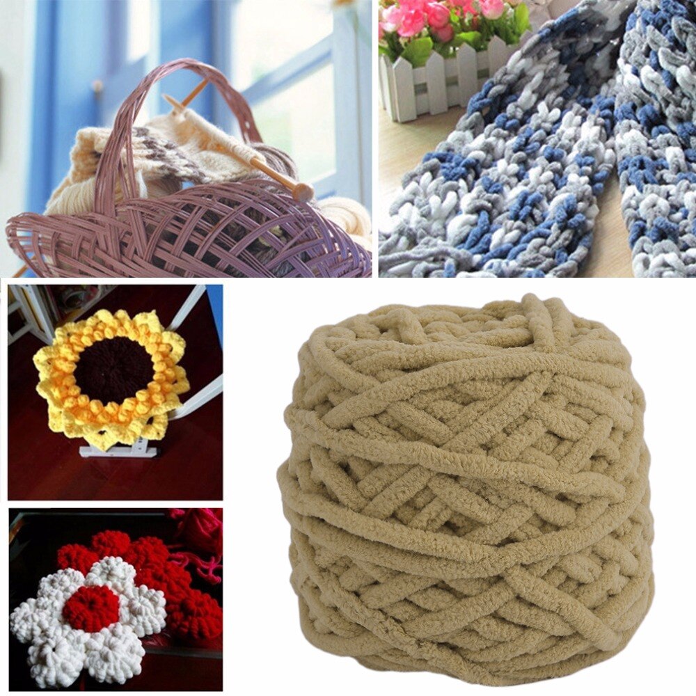 DIY Sjaal Trui Handdoek Dikke Garen 95g 7mm Diameter Breien Chunky Badstof Garen Bal Kaki Kleur