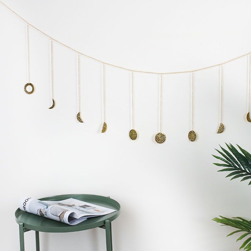 Mond Phase Girlande mit Ketten Boho Glänzende Zauberstab Hängen Dekor Kinderzimmer Weihnachten