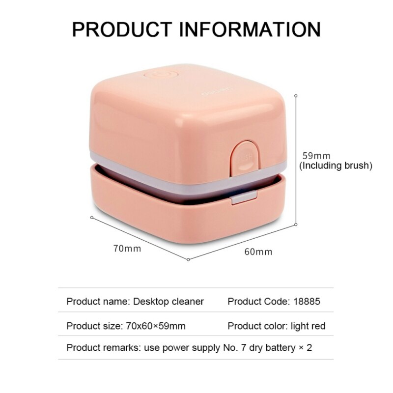 Deli Desk Set Portable Desktop Cleaner Home Table Sweeper Mini Desk Vacuum Cleaner For School Classroom School Office Supplies