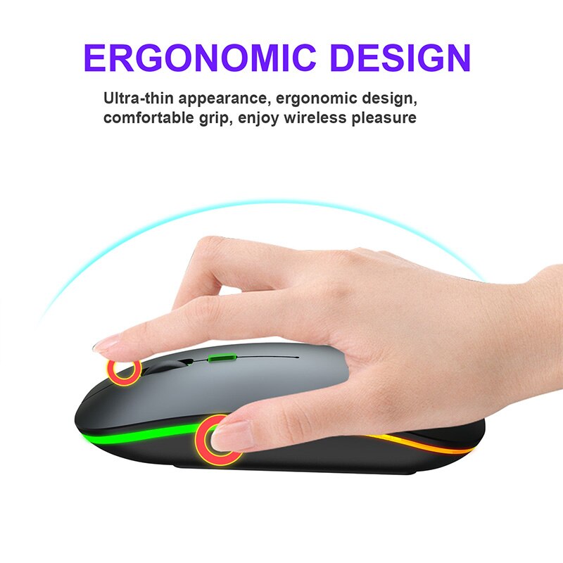 1600 DPI Wireless Mouse Ergonomics USB Charging Si... – Vicedeal