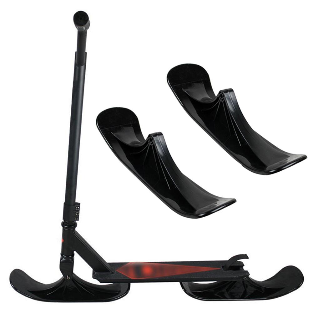 2Stck Ski Schlitten Zubehör Winter Schnee Rolle Ski Schlitten freundlicher Dual-benutzen-Ski Zwei-in-ein Rolle Zwei Räder Reiten Reifen Teile