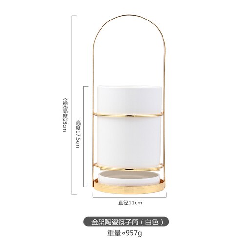 Ijzer Kunst Keramiek Eetstokje Houder Huis Keuken Benodigdheden Servies Opslag Tank Afvoer Rack Bestek Opbergdoos Keuken Organizer: white